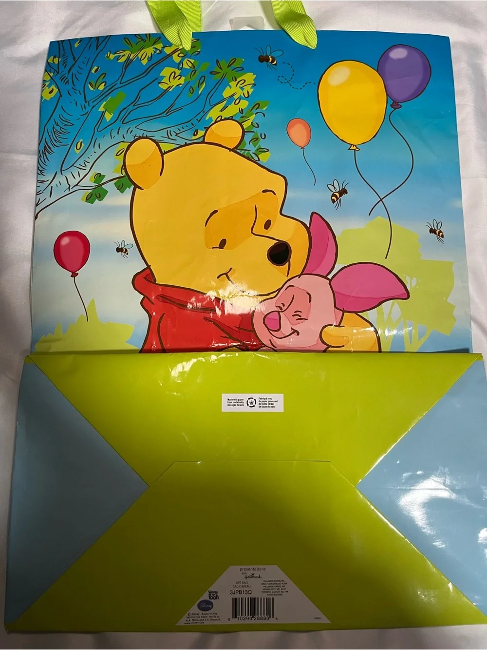 Vintage Winnie the Pooh & Tigger Gift Bags Lot of 2 Disney Medium/Large Y2K Rare